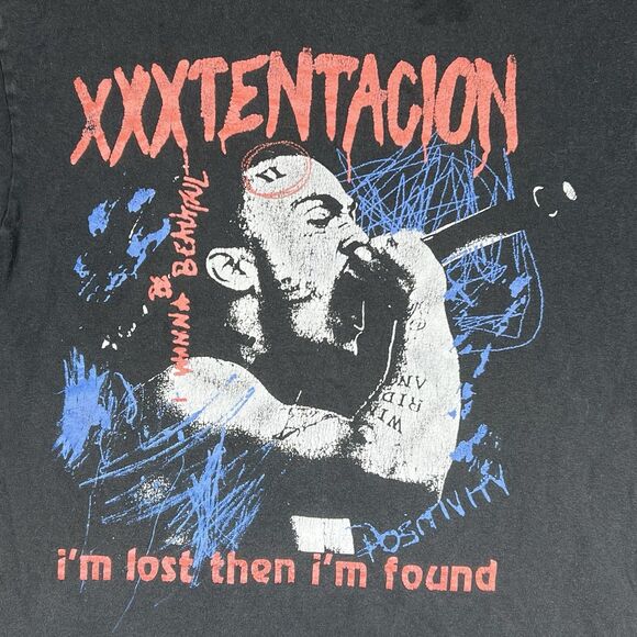 XXXTentacion T Shirt Men’s Large Black Short Sleeve “I’m Lost Then I’m Found” - Picture 3 of 9